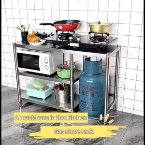 <𝙇𝙖𝙯𝙈𝙖𝙡𝙡> Stainless Steel Kitchen Rak Dapur Gas Rack Gas Kitchen Stove Rack Cooking Rack Meja Dapur Masak