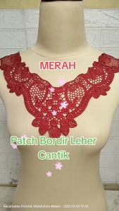 (Per Pcs) AP544 Aplikasi Kerah Bordir Patch Leher / Renda Leher Motif Cantik