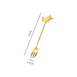 Cute Creative Fruit Fork Coffee Spoon Stainless Steel 304 Long Handle Stirring Spoon Dessert Spoon Elegant Fruit Tag