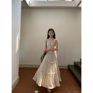Floral French Style Cake Dress Slimming Elegant