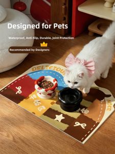 YUNHAOBUYI | Cartoon Dopamine Waterproof Easy Clean Pet Feeding Mat
