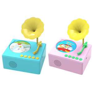 Children Gramophone with 96 Cards Toddler Gramophone Toy Educational Music Player Gift for Childrens Birthday Holiday