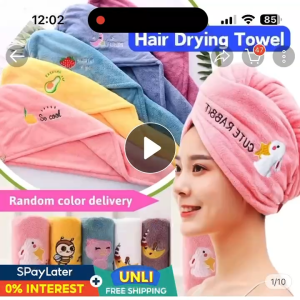 This super absorbent cartoon shower cap is suitable for women to use while showering and drying their hair.