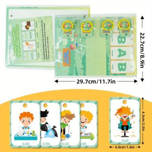 50 Flash Cards Action Verbs Flash Cards Double-Sided Vocabulary Builder with 50 Action Words Thick Durable Cards