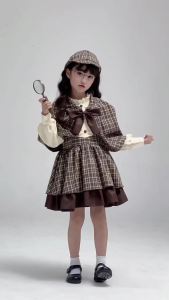 Japanese Style New Classic Style Plaid Skirt Fashionable Sweet Small cos Daily Cute Princess Childrens Style