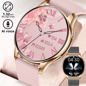 2025 Women 120+ Sports Smart Watch AMOLED Waterproof Heart Rate Clock BT Call GPS Lady Smartwatch for Women pink Custom dial