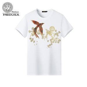 MEIDUSA | Cool Lenzing Lyocell Mens Short Sleeve T-Shirt Phoenix Embroidery and Hotfix