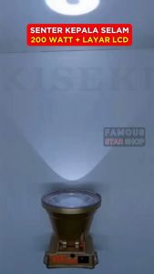 Senter Kepala Selam 200 Watt KISEKI CK-SK898G Cahaya Putih Super Terang Batrai 9.900mAh | Headlamp Super Bright Tahan Lama | Generasi Terbaru Dari Tipe CK-9H