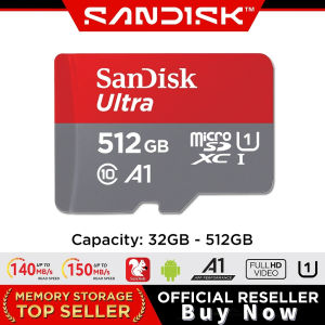 SanDisk Ultra MicroSD Card U1 Full HD /128GB / 256GB / 512GB / 1TB / 2TBUp To 150 MB/s Read Speed QUA4 QUAB QUACMEMORY