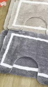 พรมชุดห้องน้ำSTELLAR 2ชิ้น 45x70cm+พรมตัวU 50x60cm หนานุ่ม16-30 mm กันลื่น ซับน้ำ ซักได้ แห้งไว