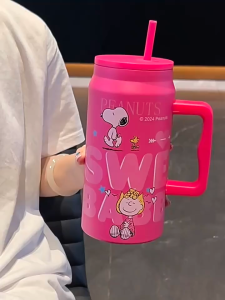 Ly giữ nhiệt 1500ml có tay cầm bình nước giữ nhiệt nóng lạnh inox 304 cao cấp có ống hút