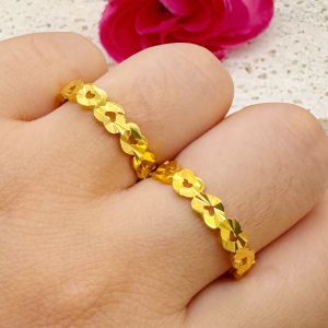 XT đồ trang sức Hàn Quốc 24K Nhẫn tình yêu rỗng vài 916 mạ vàng gốc