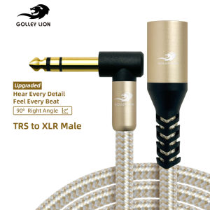 GOLLEY LION Right-Angle 1/4 Inches TRS to XLR Stereo Audio Cable Balanced Interconnect Cord for Speaker Mixer Amp