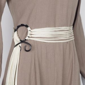 Women Vintage Rope Knot Belt Medieval Victorian Metal Ring Waist Buckle Bohemia Style Waistband Dress Decor Halloween Accessorie