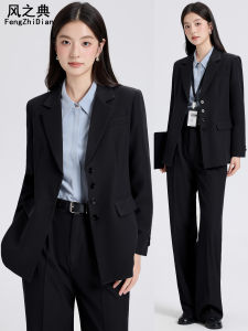 Business Suit Womens Formal Interview Commute Style Polyester Fiber Long Sleeve Single Button Pocket Design All Seasons