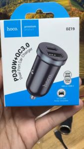 Tẩu sạc 30W 2 cổng (Type C + USB) Hoco DZ19 sạc nhanh cho điện thoại Samsung/ iP/ Xiaomi