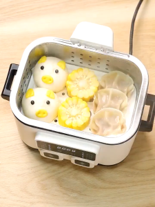 Pink Bunny Lifting Multi-Function Electric Hot Pot 2L Split Cooking Pot Household Steaming Boiling Frying Grilling Electric Boiling Hot Pot Gift