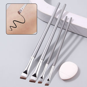 4pcs Ultra-thin Fine eyeliner and eyebrow Brush set beginners eye detail makeup brush + Mini Concealer finger powder puff