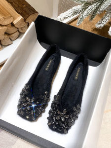 Lamb Skin Version Bean Bean Single Shoes Womens Autumn Winter New Style Faux Fur Slip-On Fashionable Korean Style Flat Heel