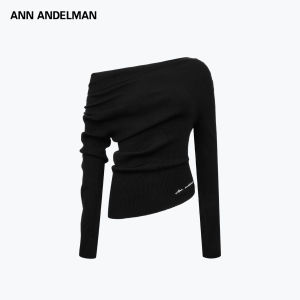 ANN ANDELMAN | Asymmetric Off-Shoulder Design Long Sleeve Top
