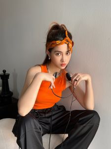Nguyên Chất Cotton Mỹ Retro Denim Vuông Khăn Choàng Nam Nữ Hip Hop Nhật Bản Đi Xe Máy Khăn Mặt