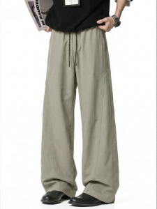 Wood soon | Men Straight Cut Flowing Line Casual Pants