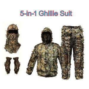 Hunting Suit Jungle Leaves Lightweight Camouflage Ghillie Suit  With Hood Outdoor Photography Watching Bird Cloth Costume