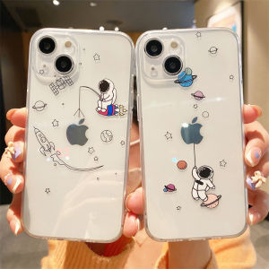 Creative Astronaut Planet Silicone Phone Case Full Cover Protection for iPhone 13 pro Max Apple 12 Soft Shell Womens Style