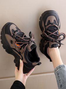 High Quality Womens Sport Shoes Premium Leather Waterproof Anti-Slip Dad Sneakers Fashionable Compact Size Autumn New Arrival