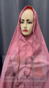 SG Essential Lightweight Parachute Telekung with Pouch - Mukena Prayer Shawl in Rose Pink/Brown/Olive Green