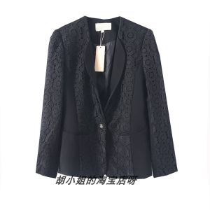 Áo Khoác Vest Ren Thêu Cho Nữ Phong Cách Hàn Quốc Mùa Xuân Thu Mới Thanh Lịch Một Nút Thời Trang Thường Ngày Dài Tay Màu Trơn