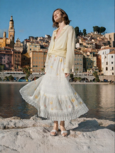 INMAN | Floral Lace Spliced A-line Tutu Skirt