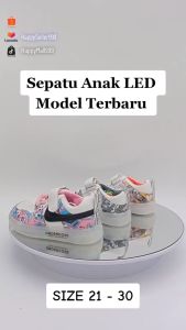 Sepatu Anak LED Sneakers Import Motif Corak Warna Warni Kualitas Terbaik