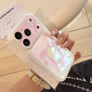 Korean Colorful Gradient Pink Bowknot Pattern Glitter Phone Case for iPhone 17 16 15 14 13 Pro Max Shockproof Bumper Hard Cover