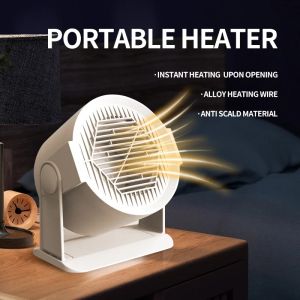 Heating and Cooling Small Heater Home Bedroom Dormitory Office Energy Saving Safety Quiet Rotating Shaking Head Electric Heater