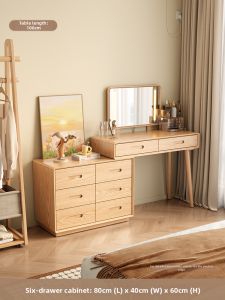 Mid-century Style Wooden Dressing Table with Storage Desk