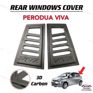 PERODUA Viva Rear Side 3D Carbon Style Window Triangle Mirror Cover Protector Casing