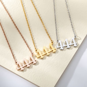 444 666 777 Angel จํานวนสร้อยคอ Devil Angel 999 222 111 สร้อยคอผู้หญิง Collares สแตนเลสเครื่องประดับ Minimalist