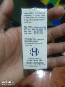 HYSSOP EYE DROP MINERALS ORIGINAL 11PCS