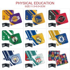 Football Basketball Sports Soccer Fan Gift Team Logo Logo Fold Wallet Full Color Printing Short PU Leather Wallet Coin Purse