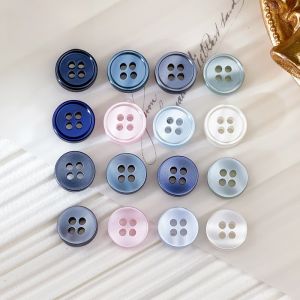 Matte Resin Shirt Buttons Simple Imitation Pearl Glossy Four-Eyed Shirt Buttons Small Versatile Buttons for Sewing And DIY