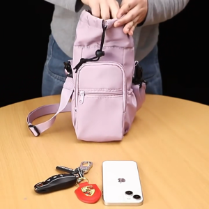 Portable Water Bottle Bag With Adjustable Strap Thermal Mugs Insulated Protective Cover Phone Pocket Outdoor Sports Travel Bag【COD】