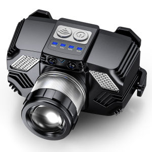 LED Headlamp Rechargeable Flashlight with Motion Sensor Head Lamp Head Light for Outdoor Camping Running Cycling Fishing