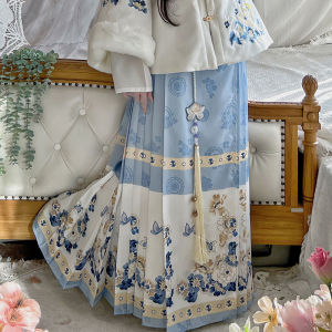 CHANMIAOYI | Original Ming Dynasty Design Thickened Womens Hanfu Mamen Skirt for Autumn and Winter
