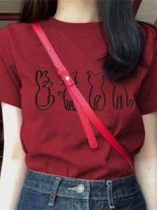 Fashionable Chic Short Sleeve Slim Fit T-Shirt Womens Style Hot Shoulder Casual Summer Top Korean Version round Neck Short Length