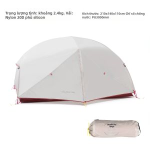 Lều Cắm Trại Siêu Nhẹ BISINNA 2 Người 20D 380T Lều Du Lịch Hai Lớp Bằng Nylon Chống Thấm Nước Kèm Thảm Miễn Phí Để Đi Bộ Đường Dài Du Lịch Xanh/Xám