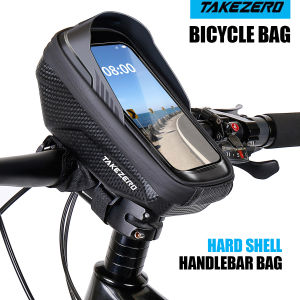 TAKEZERO A1 Mountain & Road Bike EVA Hardshell Handlebar Bag & Front Beam Phone Pouch - Versatile Outdoor Cycling Gear
