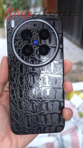 Dán Skin Full Mặt Sau Lưng & Viền Vivo X300 Pro (Nhám Carbon Da Kim Tuyến)