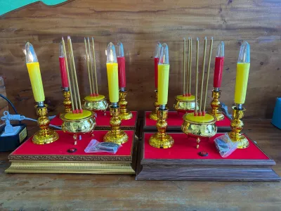 เทียนธูปไฟฟ้าแบบใช้รีโมท เปิดปิด และมีสวิตซ์เปิดปิดในตัว