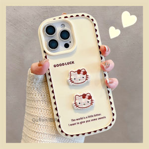 Cute Cartoon 3D KT Cat Phone Case with Lanyard for  16 15Promax New Model 14 Silicone 13 Internet Famous Product pro Premium Feel Max Super Cute Soft Shell 12